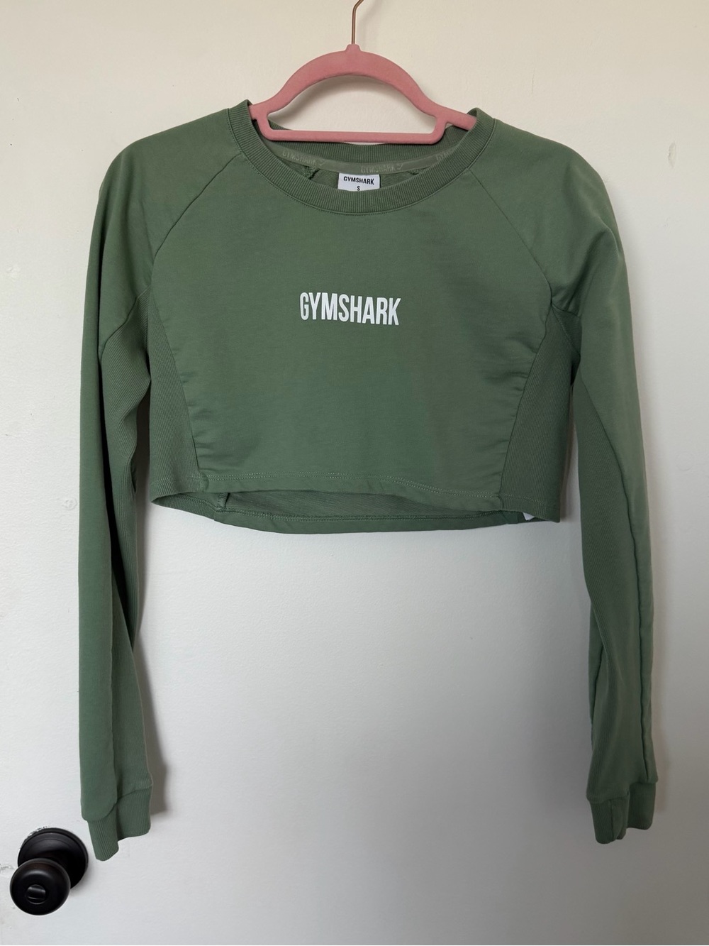 Gymshark Green Cropped Sweatshirt Size Small